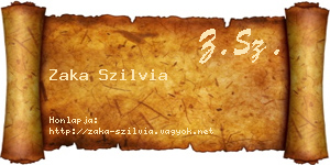 Zaka Szilvia névjegykártya