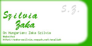 szilvia zaka business card